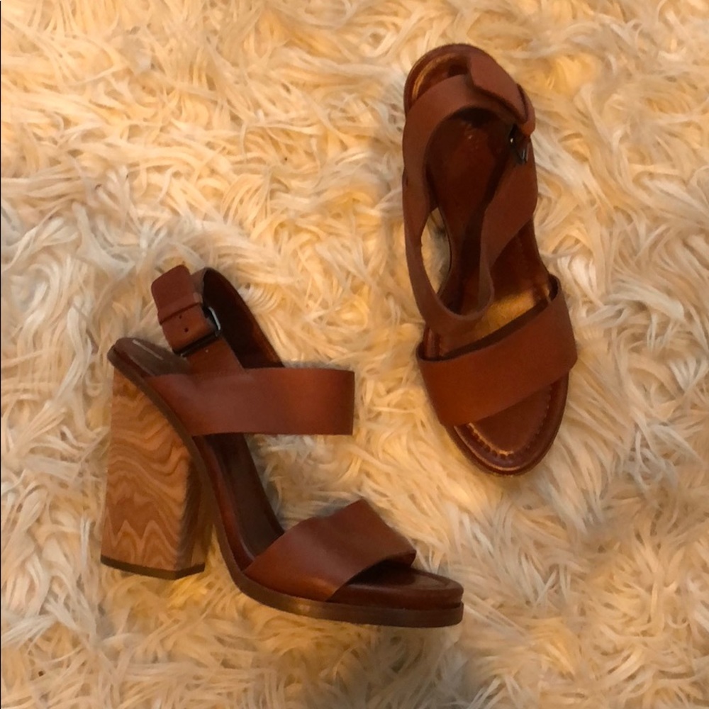 • Vince • Haley Wooden Block Heel Sandals Brown - Picture 7 of 8